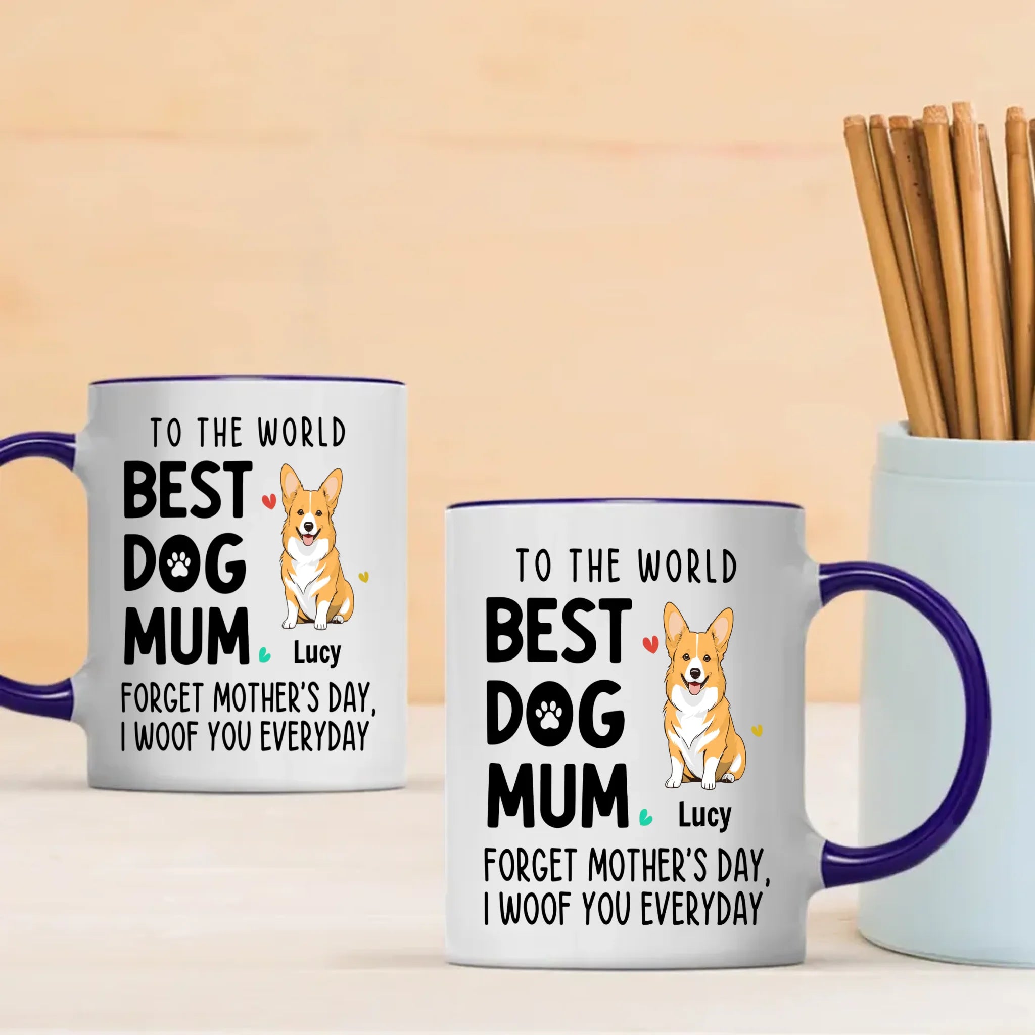 Unforgettable Personalized Mother's Day Mug With Dog - To The World, Best Dog Mum - 89Prints