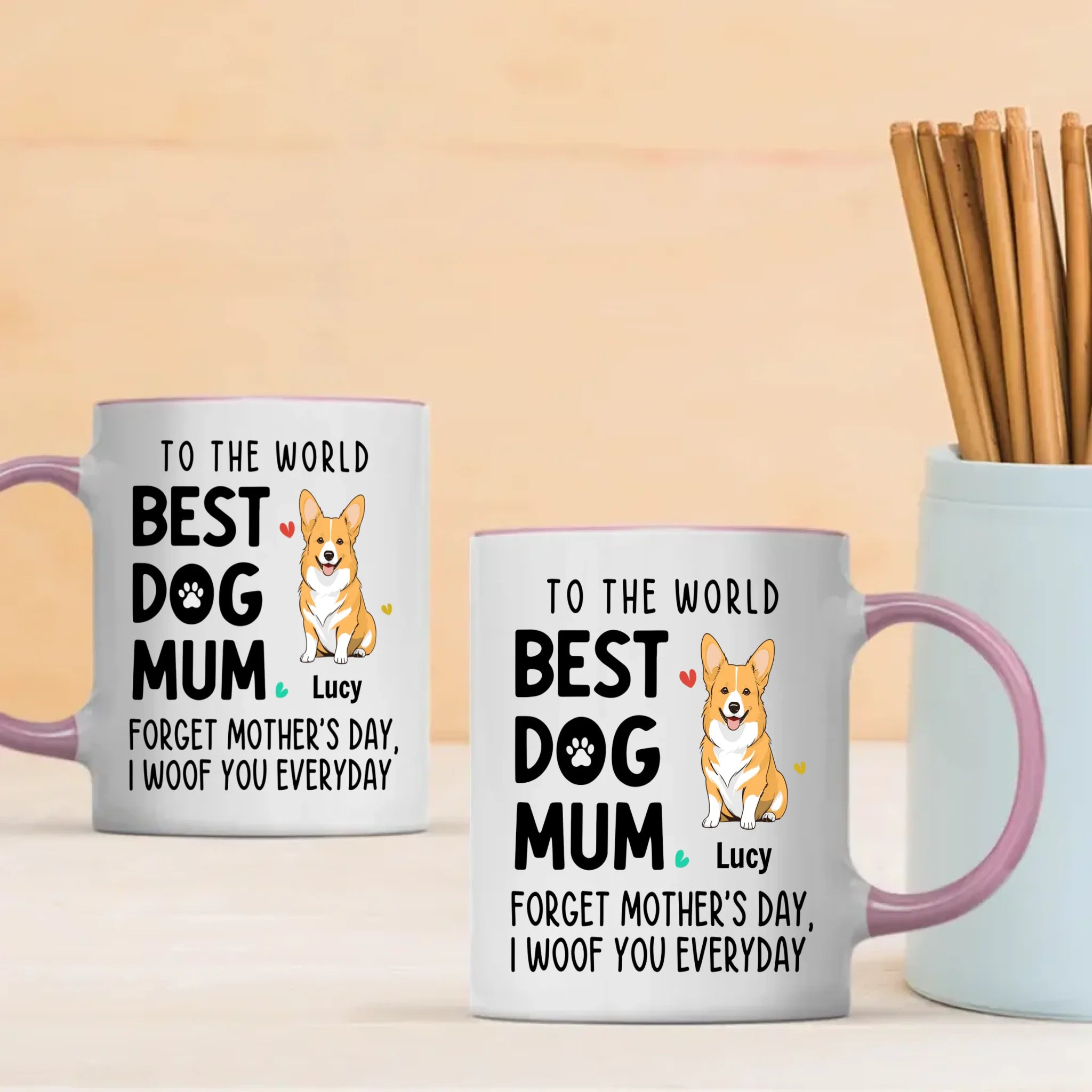 Unforgettable Personalized Mother's Day Mug With Dog - To The World, Best Dog Mum - 89Prints
