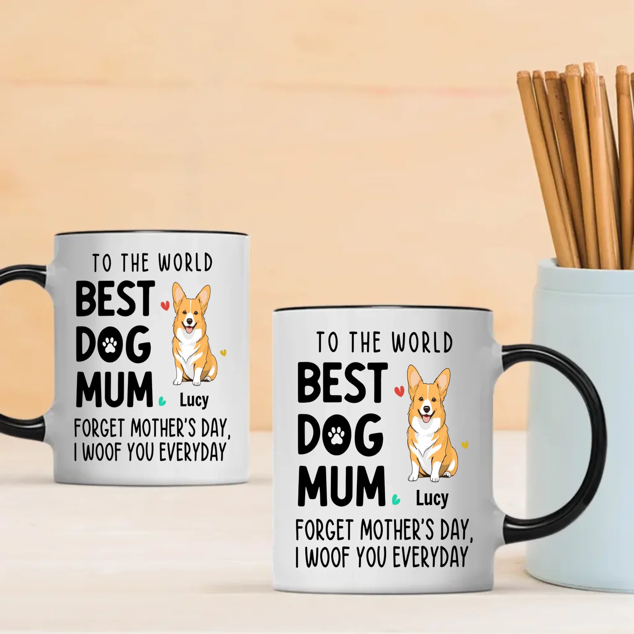 Unforgettable Personalized Mother's Day Mug With Dog - To The World, Best Dog Mum - 89Prints