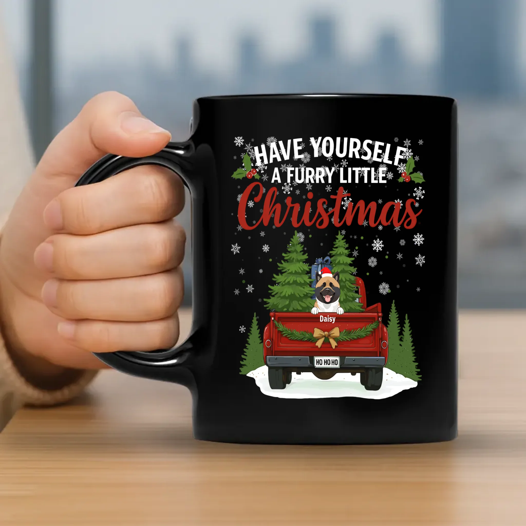 Unique Mug With Dog Clipart - Have Yourself A Furry Little Christmas Gift- 89Prints