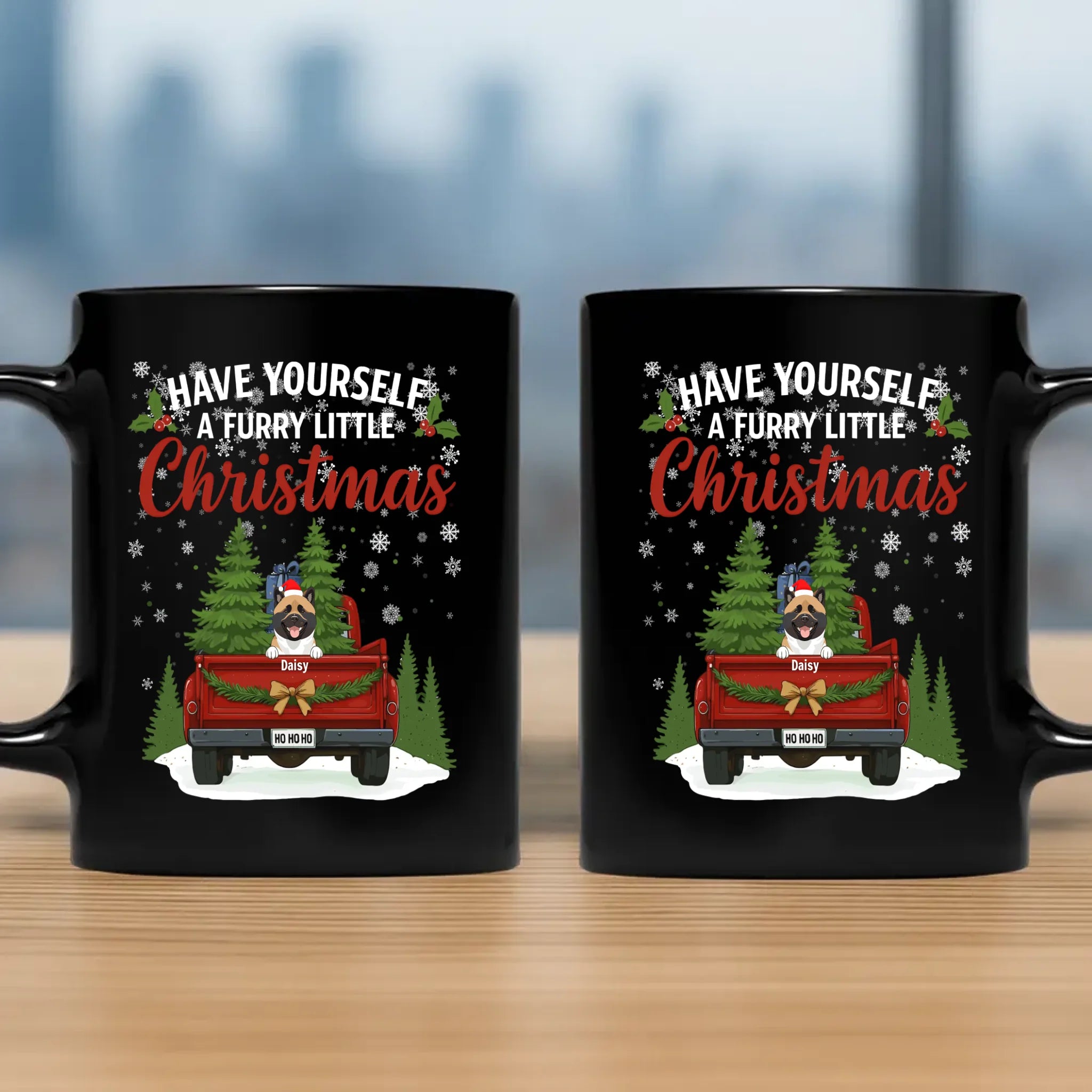 Unique Mug With Dog Clipart - Have Yourself A Furry Little Christmas Gift- 89Prints