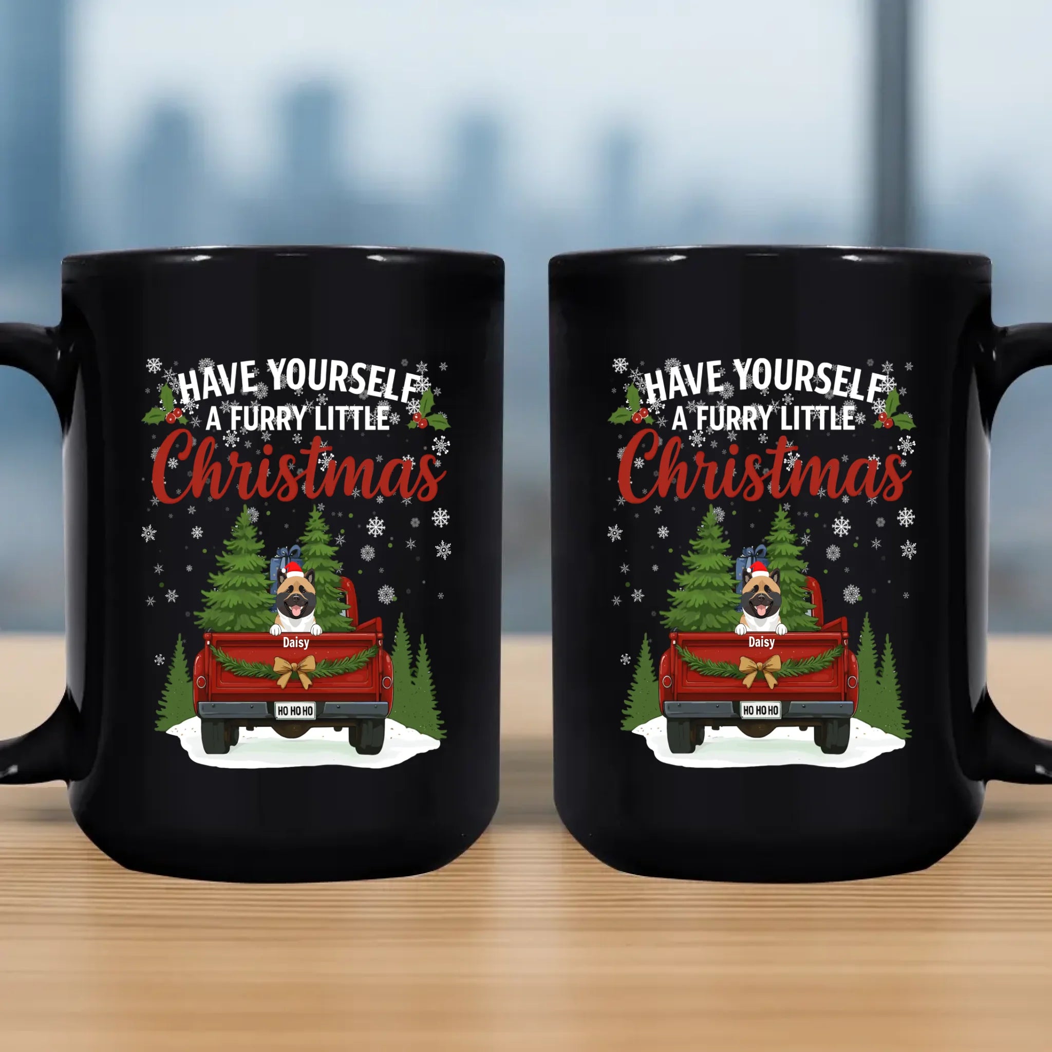 Unique Mug With Dog Clipart - Have Yourself A Furry Little Christmas Gift- 89Prints