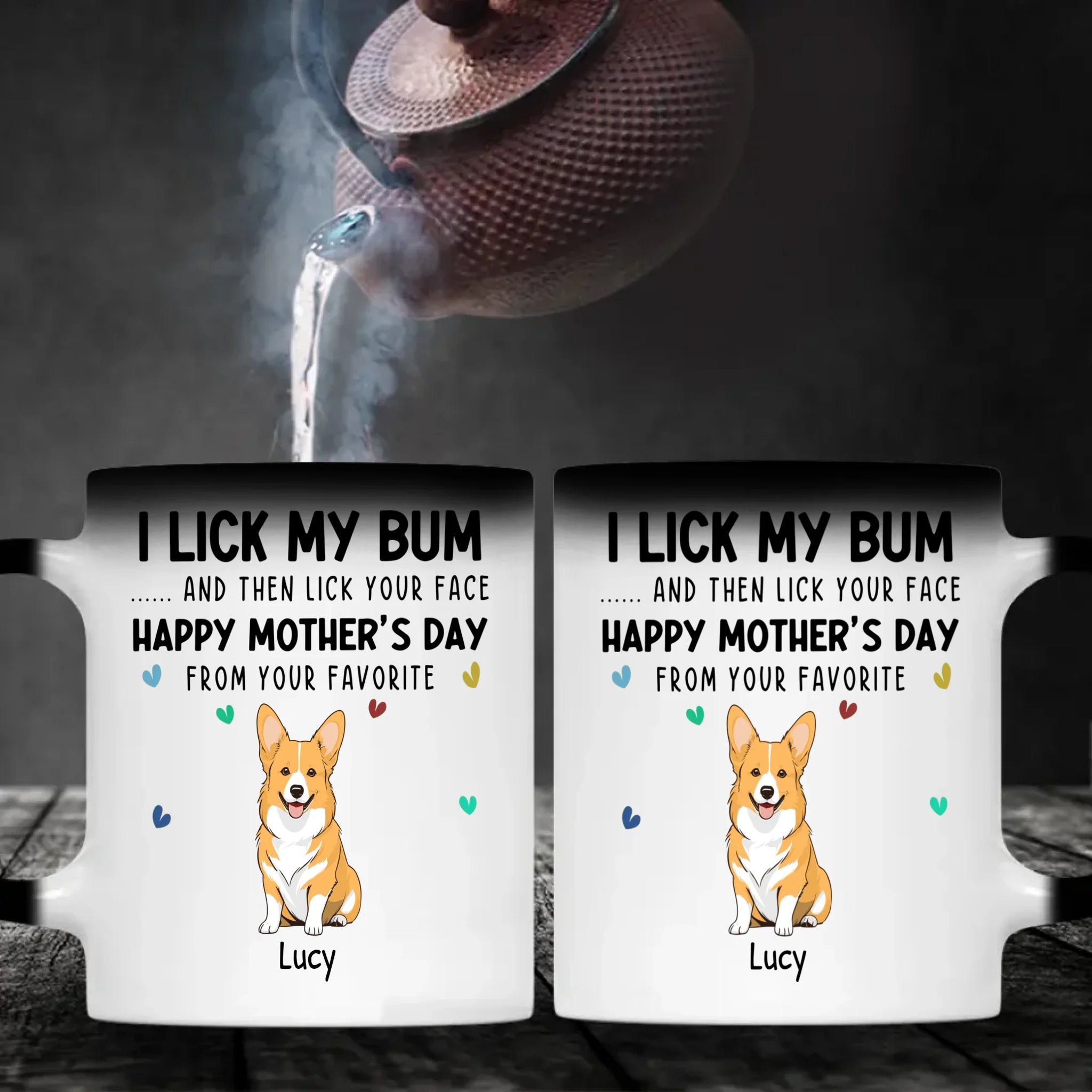 One-of-a-kind Mother's Day Dog Clipart Mug - I Lick My Bum... And Then Lick Your Face- 89Prints