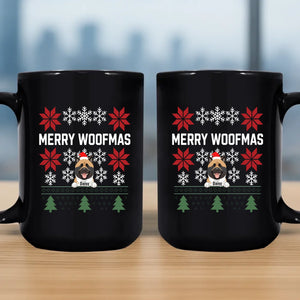 Bespoke Christmas Dog Mug - Merry Woofmas With Custom Dog Name & Clipart - 89Prints