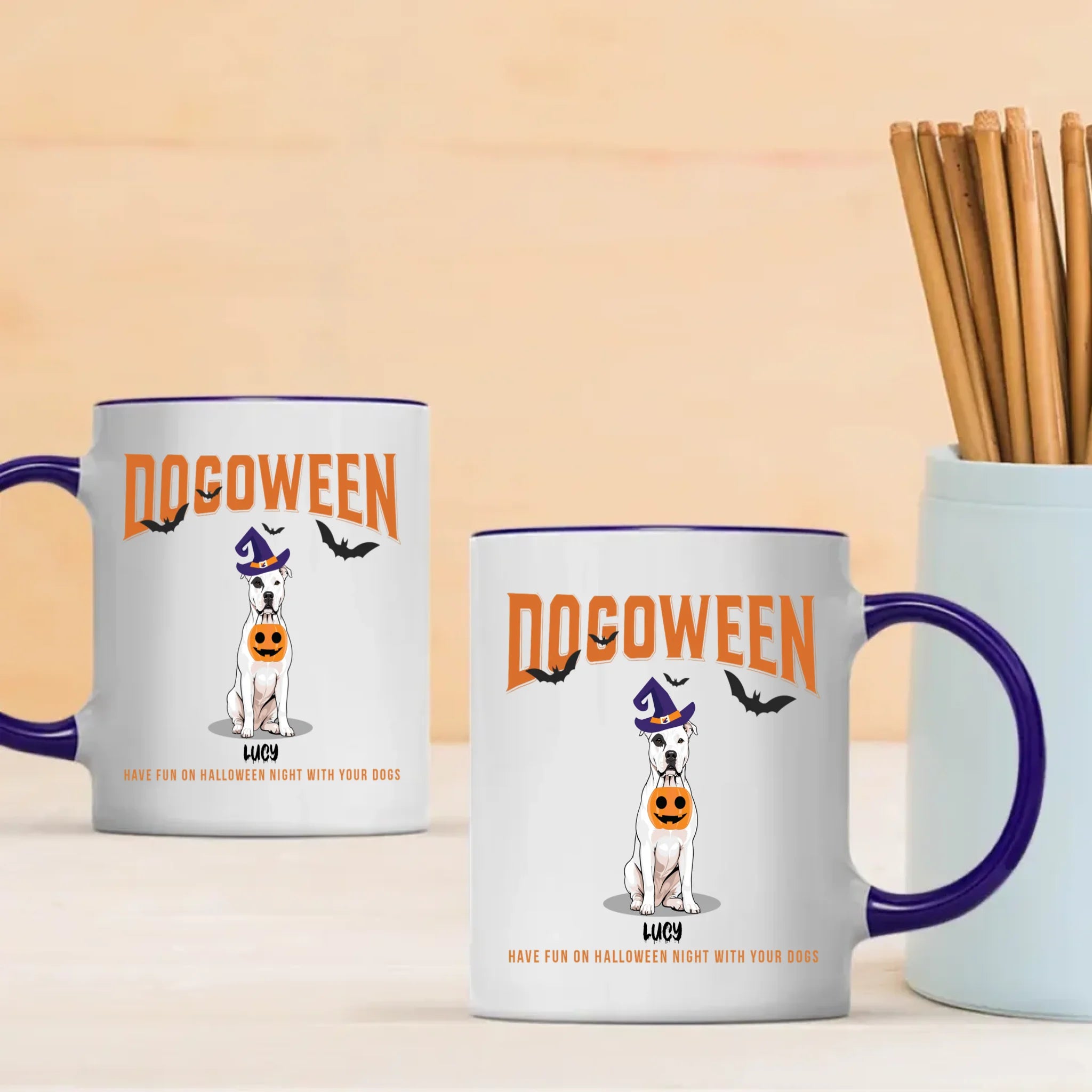 Signature Halloween Dog Mug - Dogoween Custom Gift For Dog Lovers - 89Prints