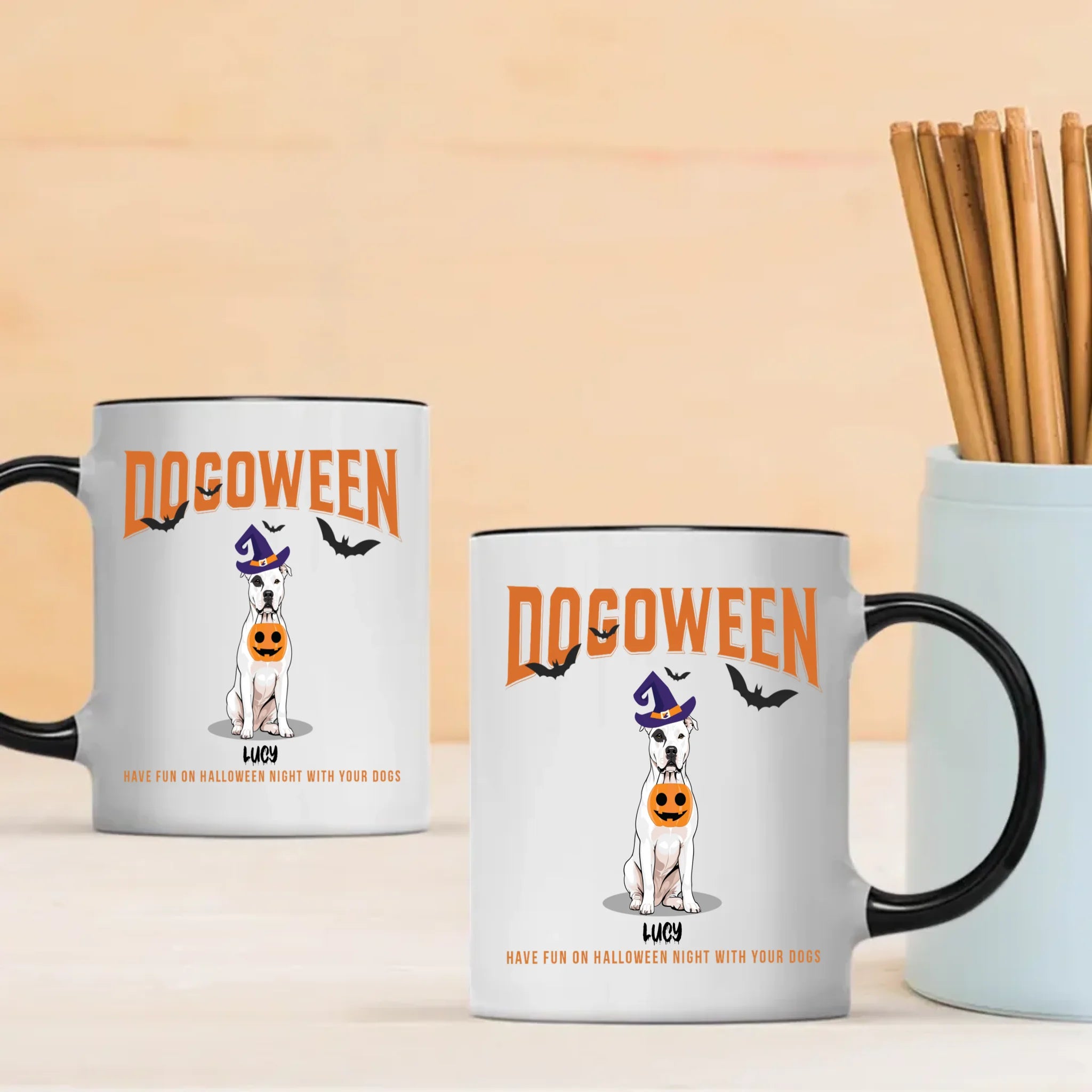 Signature Halloween Dog Mug - Dogoween Custom Gift For Dog Lovers - 89Prints