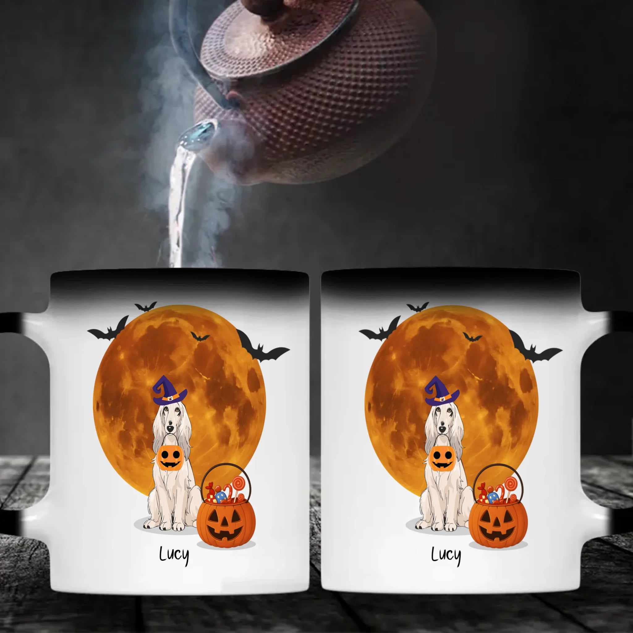 One-of-a-kind Halloween Dog Mug - Custom With Dog Name & Clipart - 89Prints