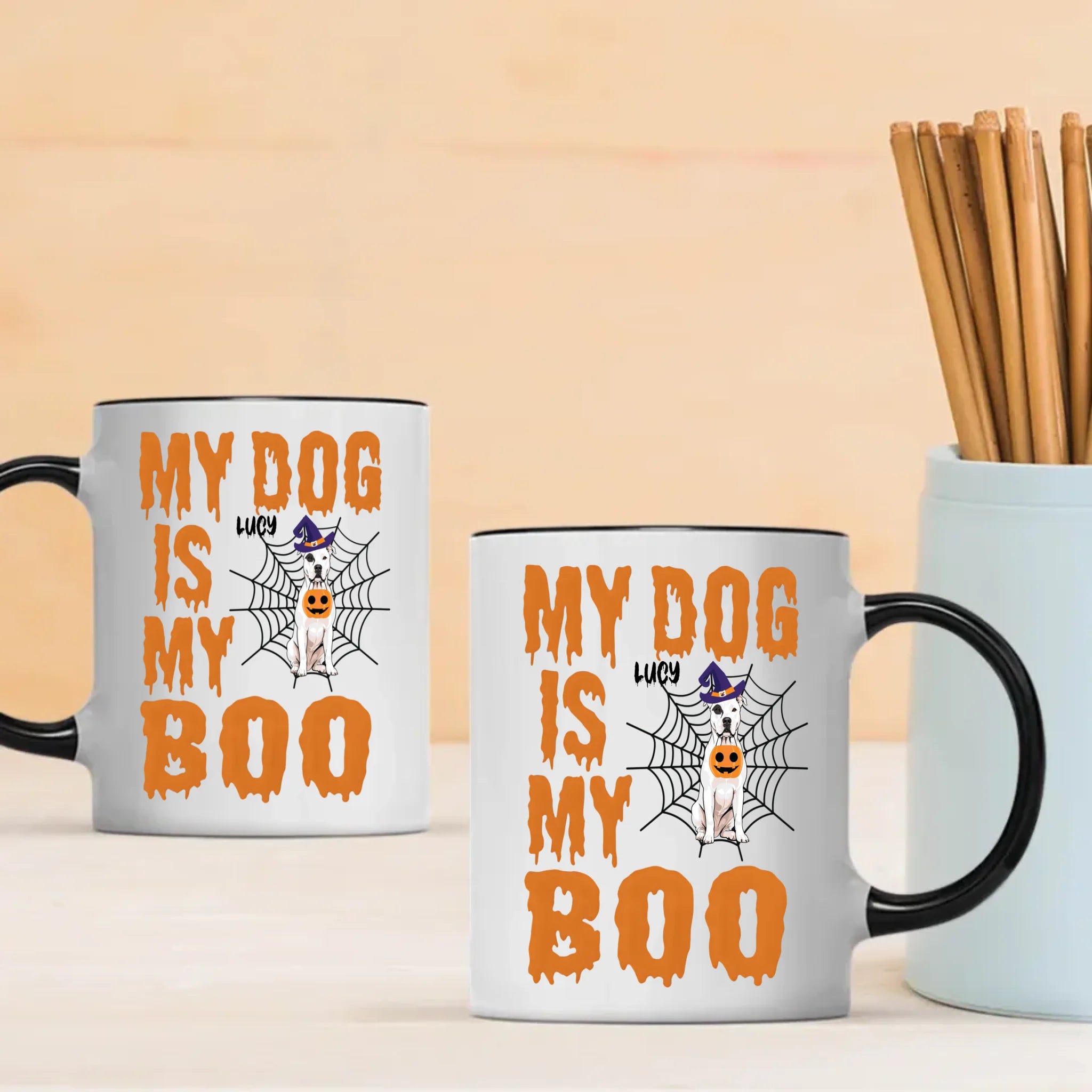 Personalized Halloween Dog Mug - My Dog Is My Boo - 89Prints