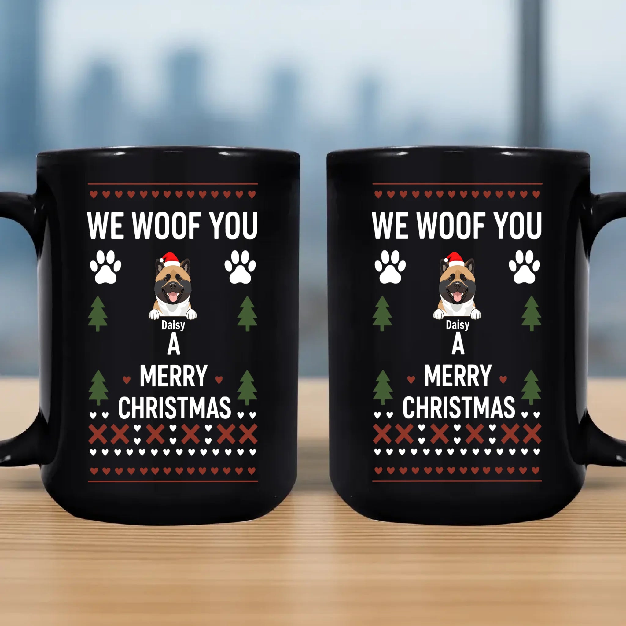 Bespoke Christmas Dog Mug – Custom “We Woof You, Merry Christmas” Mug – 89Prints