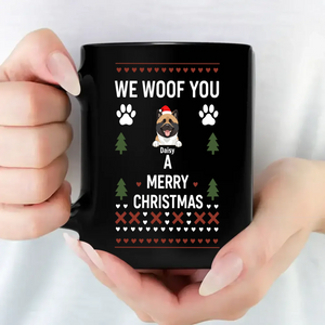 Bespoke Christmas Dog Mug – Custom “We Woof You, Merry Christmas” Mug – 89Prints