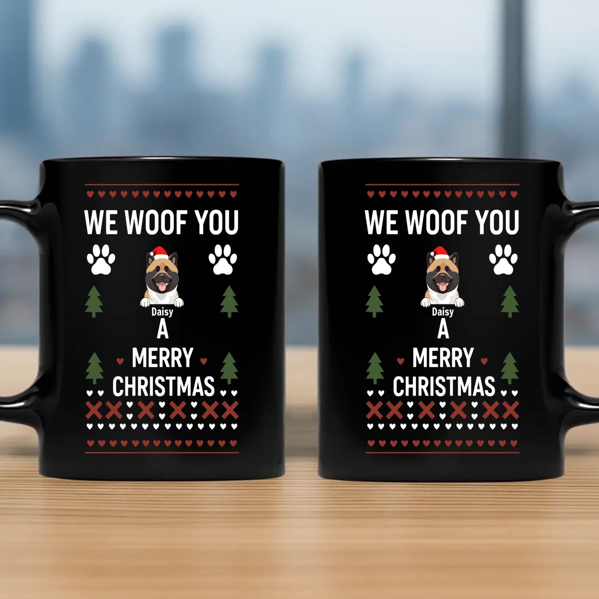 Bespoke Christmas Dog Mug – Custom “We Woof You, Merry Christmas” Mug – 89Prints