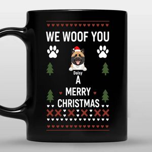 Bespoke Christmas Dog Mug – Custom “We Woof You, Merry Christmas” Mug – 89Prints