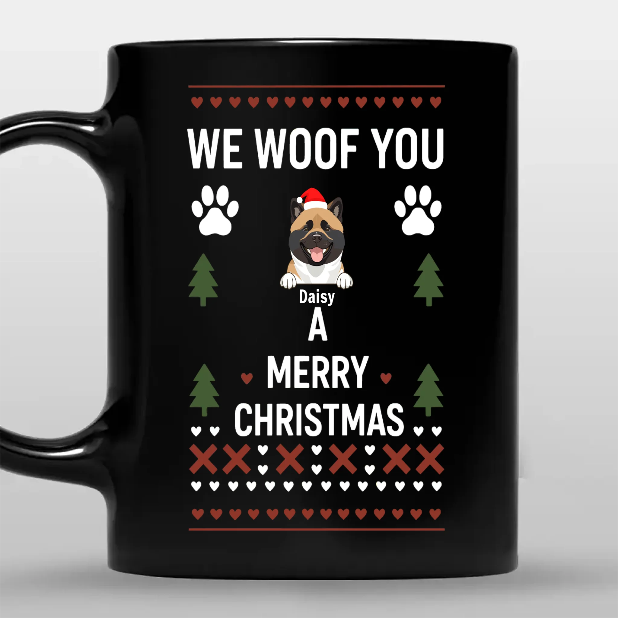 Bespoke Christmas Dog Mug – Custom “We Woof You, Merry Christmas” Mug – 89Prints