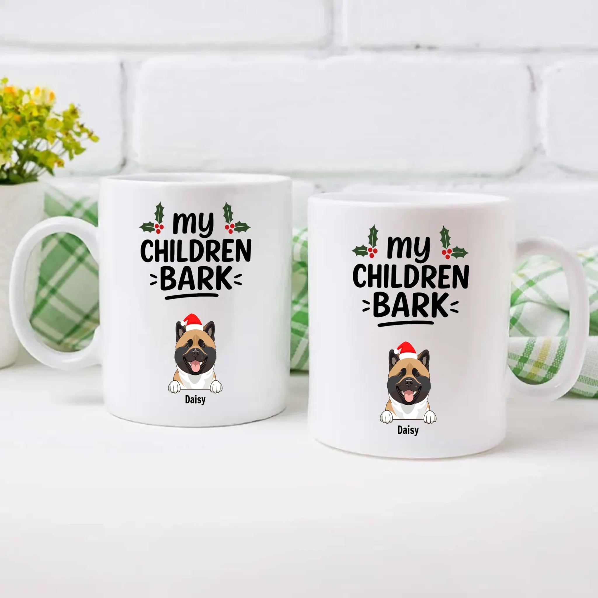 Individualized Christmas Dog Mug - Custom 