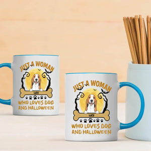 Heartfelt Dog Lover Mug - Just A Woman, Who Loves Dog And Halloween - 89Prints