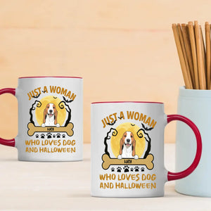 Heartfelt Dog Lover Mug - Just A Woman, Who Loves Dog And Halloween - 89Prints