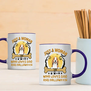 Heartfelt Dog Lover Mug - Just A Woman, Who Loves Dog And Halloween - 89Prints