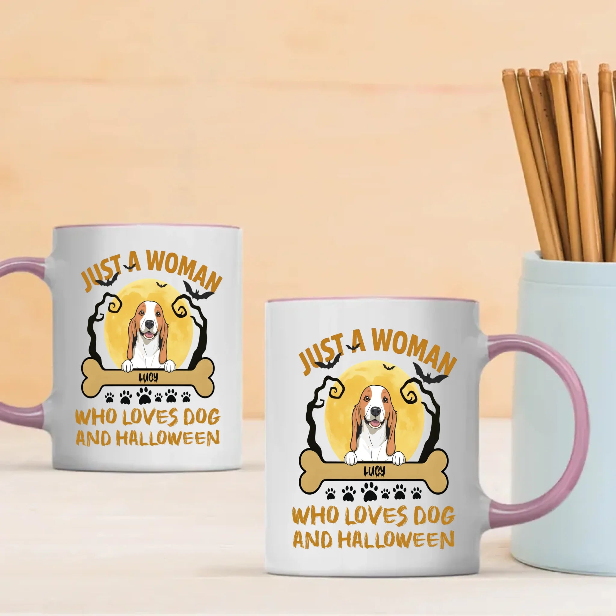 Heartfelt Dog Lover Mug - Just A Woman, Who Loves Dog And Halloween - 89Prints