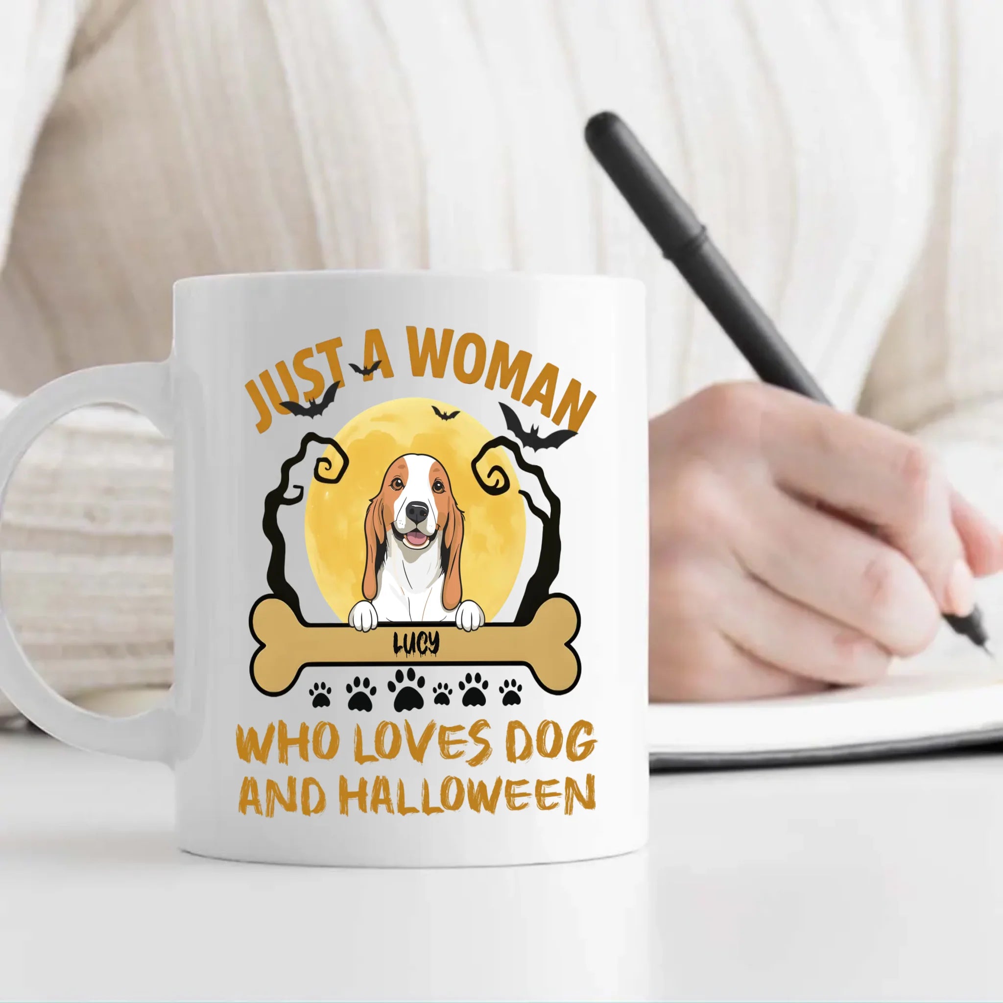 Heartfelt Dog Lover Mug - Just A Woman, Who Loves Dog And Halloween - 89Prints