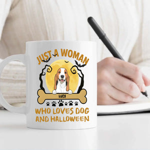 Heartfelt Dog Lover Mug - Just A Woman, Who Loves Dog And Halloween - 89Prints
