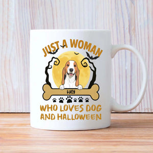 Heartfelt Dog Lover Mug - Just A Woman, Who Loves Dog And Halloween - 89Prints
