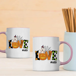 Thoughtful Halloween Cute Dog Mugs - Custom With Dog Name & Clipart - 89Prints