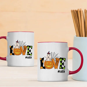 Thoughtful Halloween Cute Dog Mugs - Custom With Dog Name & Clipart - 89Prints