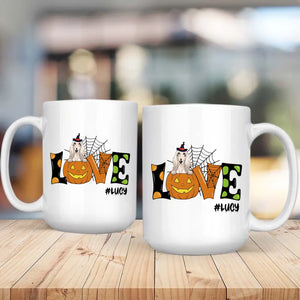 Thoughtful Halloween Cute Dog Mugs - Custom With Dog Name & Clipart - 89Prints