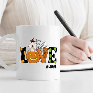 Thoughtful Halloween Cute Dog Mugs - Custom With Dog Name & Clipart - 89Prints