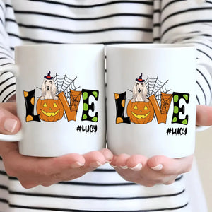 Thoughtful Halloween Cute Dog Mugs - Custom With Dog Name & Clipart - 89Prints