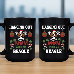 Sentimental Personalized Christmas Dog Mug – Hanging Out With Mom & My Beagle – 89Prints