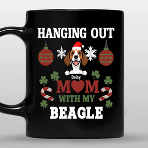 Sentimental Personalized Christmas Dog Mug – Hanging Out With Mom & My Beagle – 89Prints