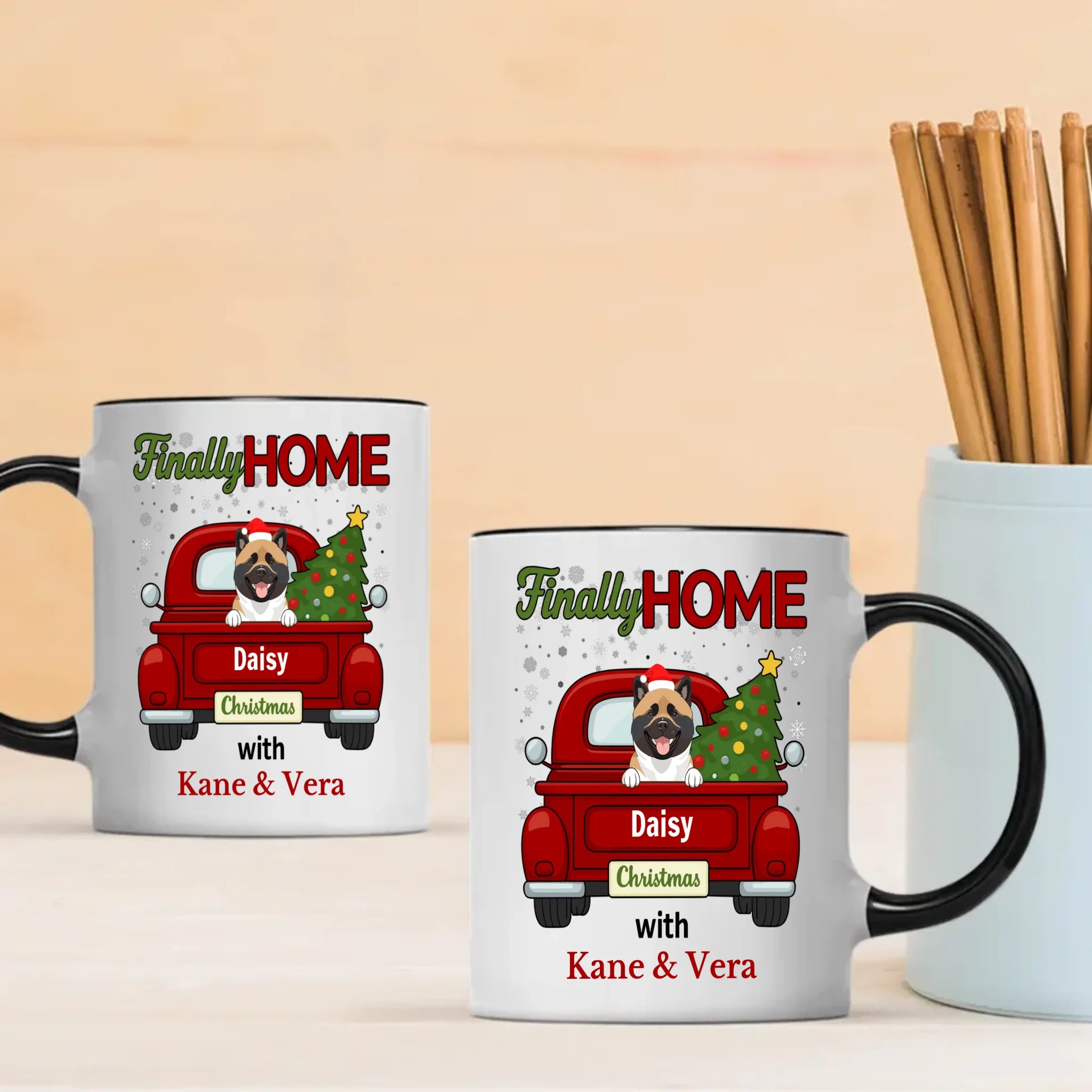 Unforgettable Christmas Dog Mug - Finally Home With (Custom Name) - 89Prints