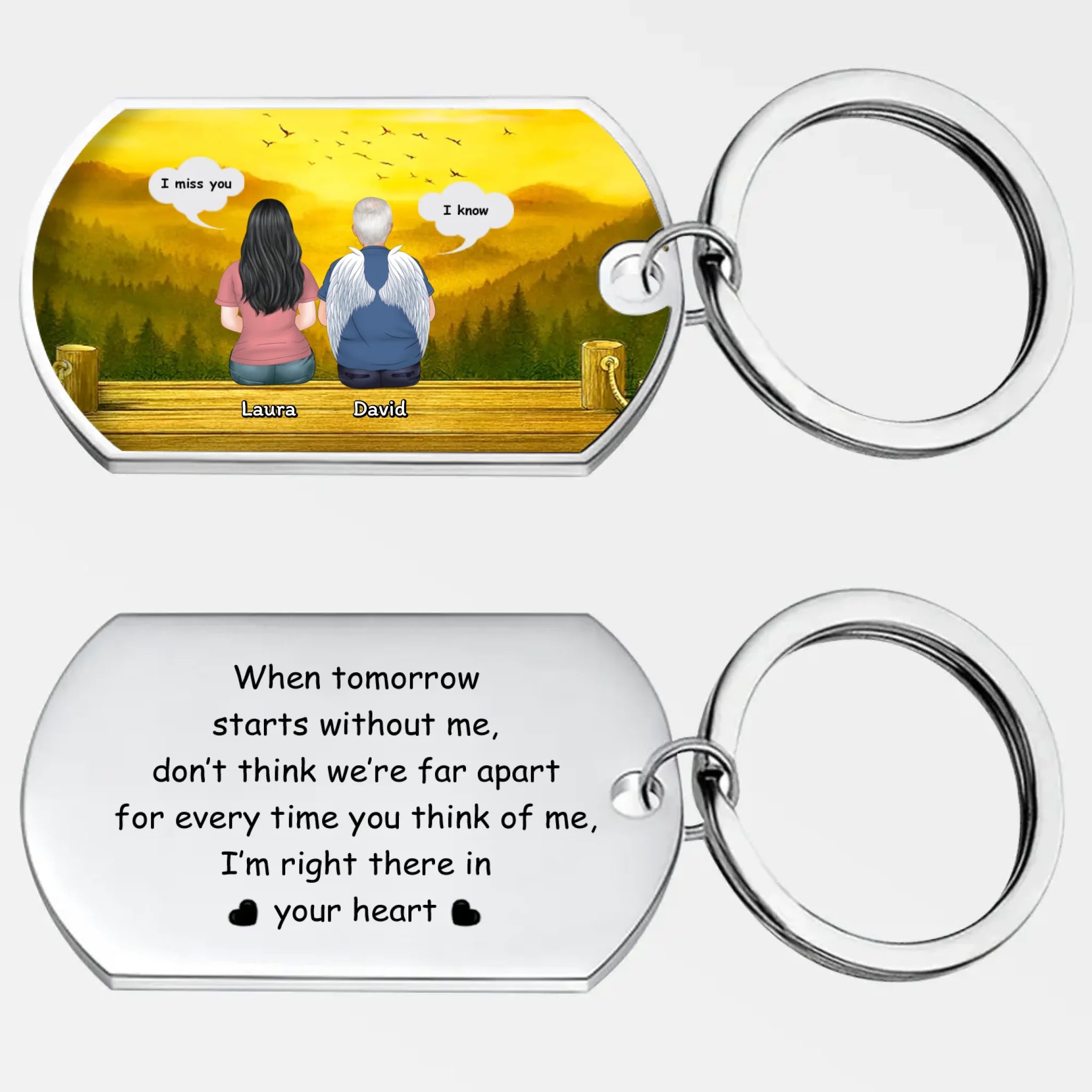 Personalized Grandparents Keychain With When Tomorrow Starts Without Me Quote - 89Prints