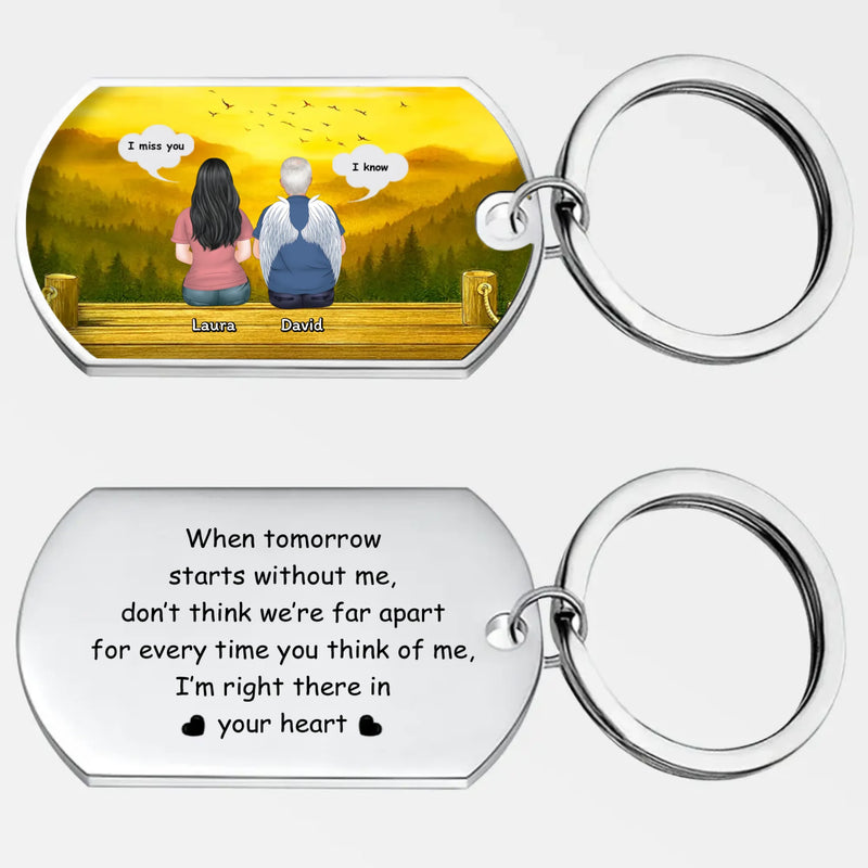 Personalized Grandparents Keychain With When Tomorrow Starts Without Me Quote - 89Prints