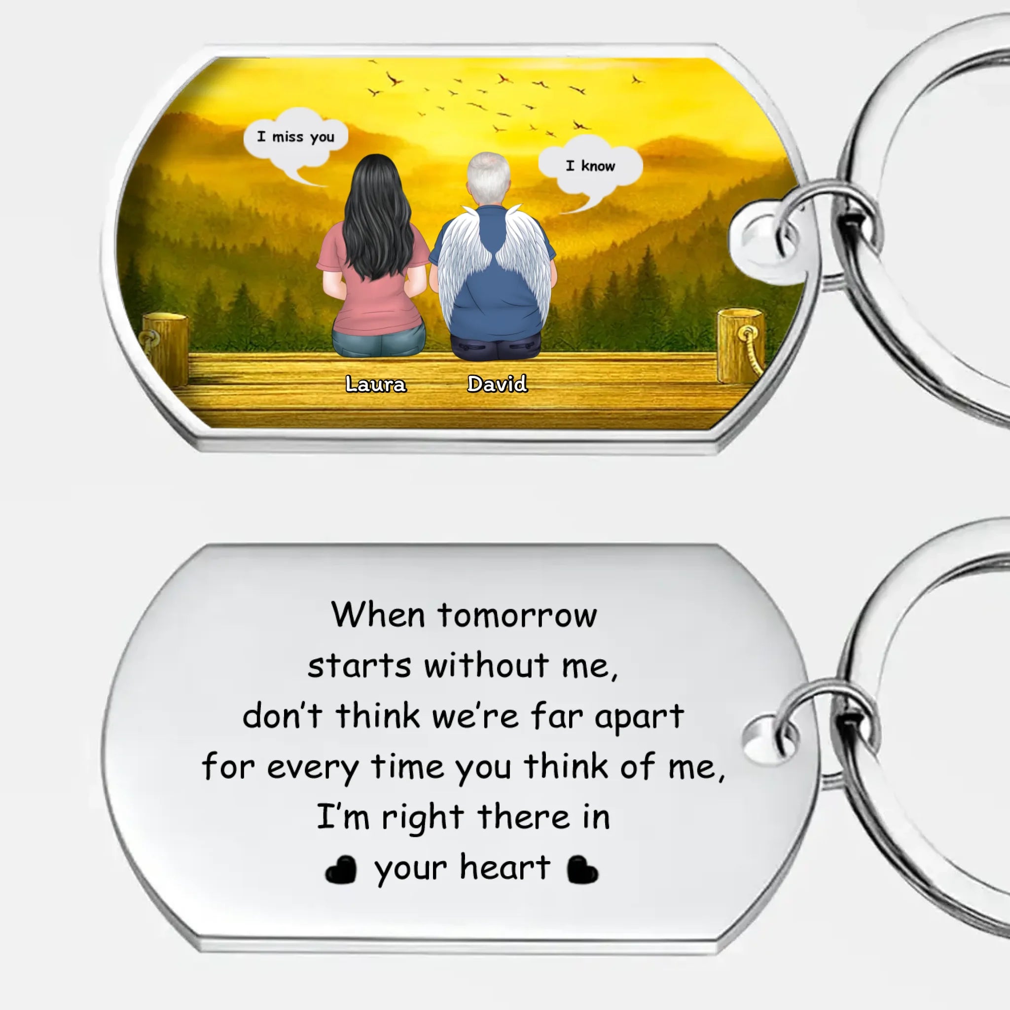 Personalized Grandparents Keychain With When Tomorrow Starts Without Me Quote - 89Prints