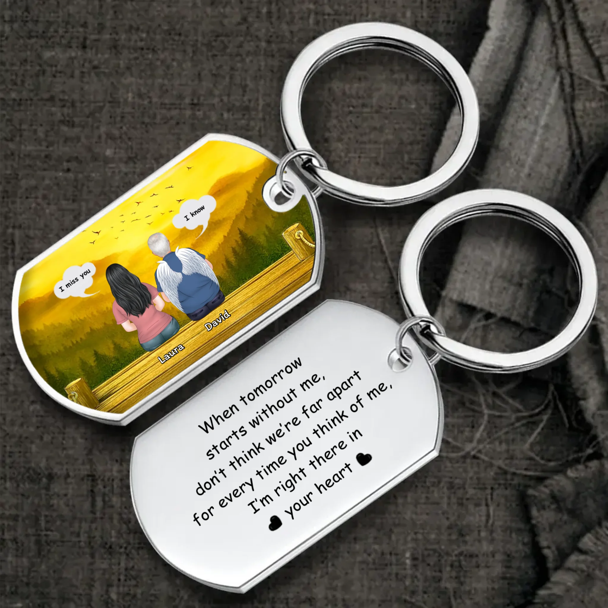 Personalized Grandparents Keychain With When Tomorrow Starts Without Me Quote - 89Prints