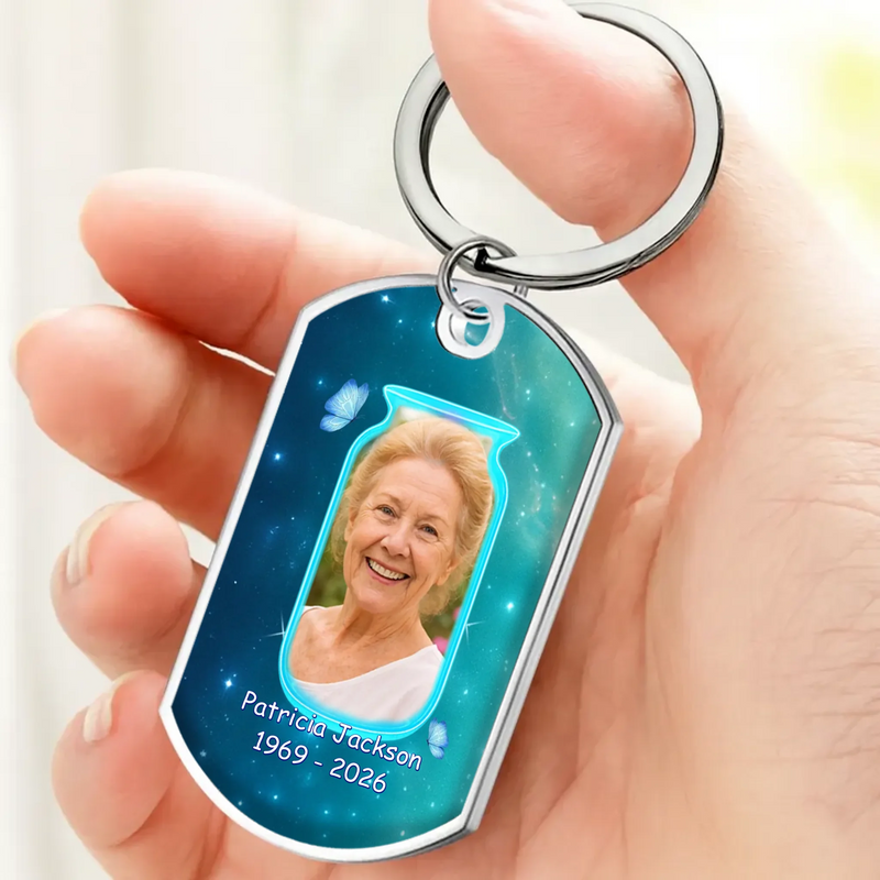 Your Love Is Still My Guide - Signature Photo Memorial Grandparents Keychain With Names And Dates - 89Prints