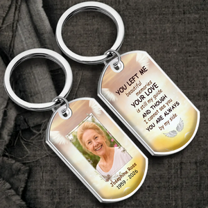 You Left Me Beautiful Memories Remembrance Keepsake - Unique Grandparents Angel Wings Photo Memorial Keychain - 89Prints
