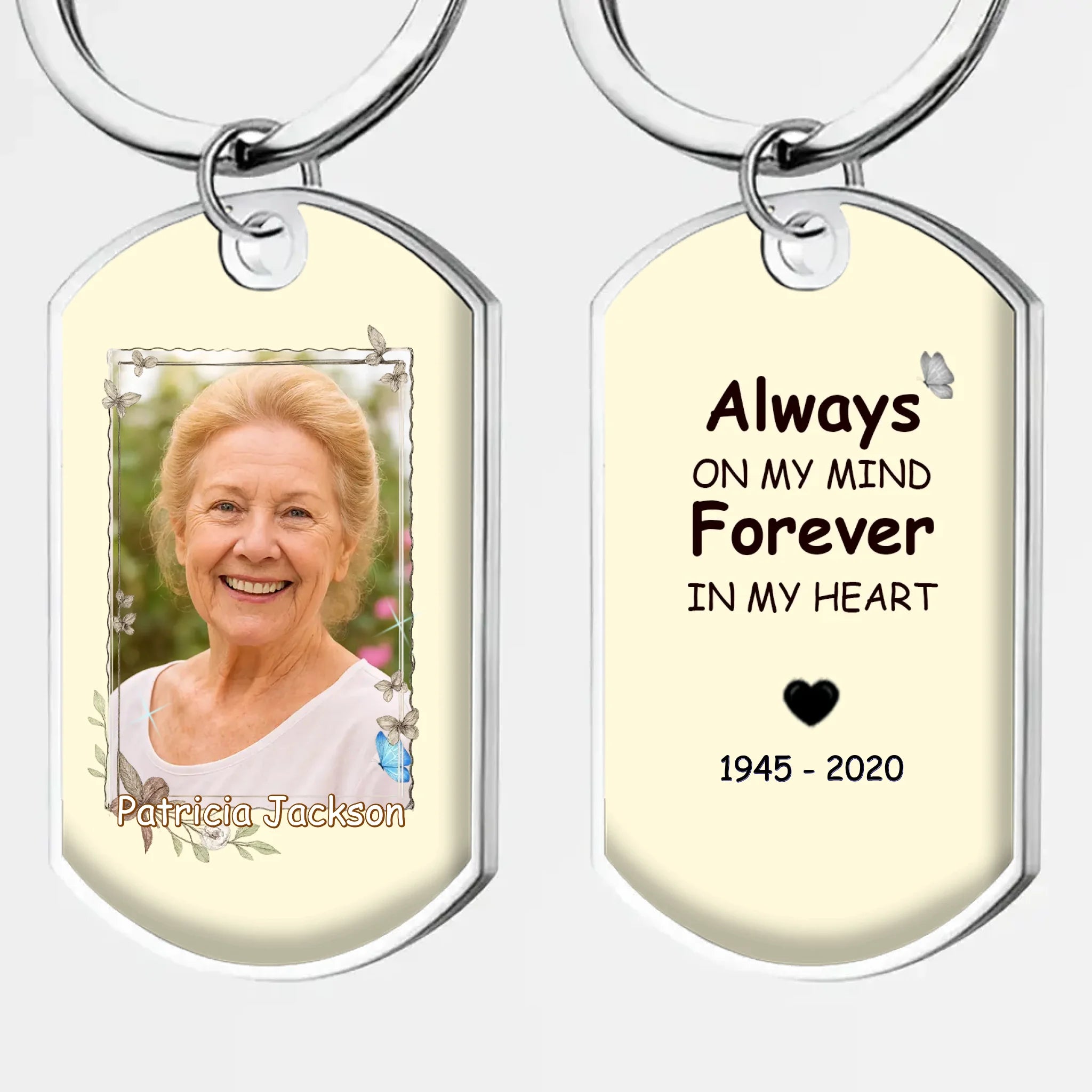 Forever In My Heart Photo Touching GrandParents Keychain - Customized Photo, Name & Date - 89Prints