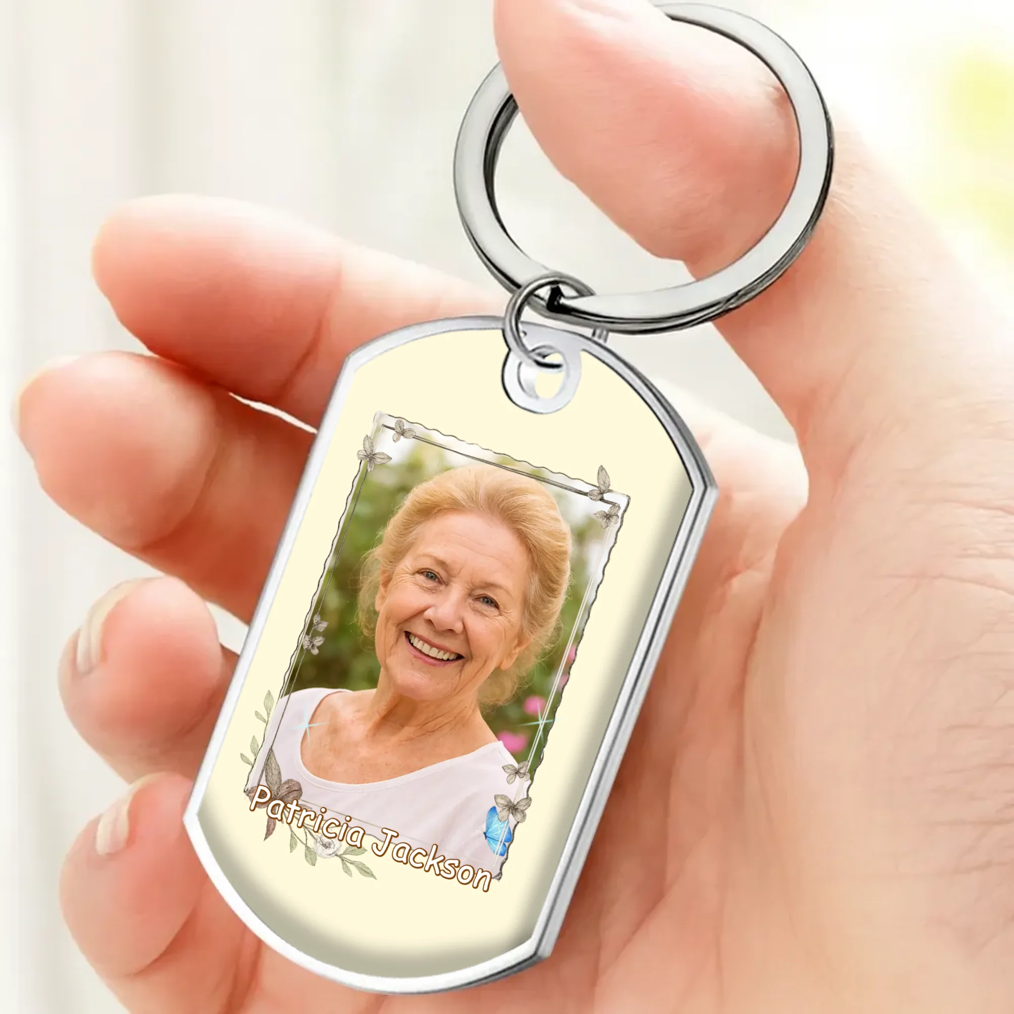 Forever In My Heart Photo Touching GrandParents Keychain - Customized Photo, Name & Date - 89Prints
