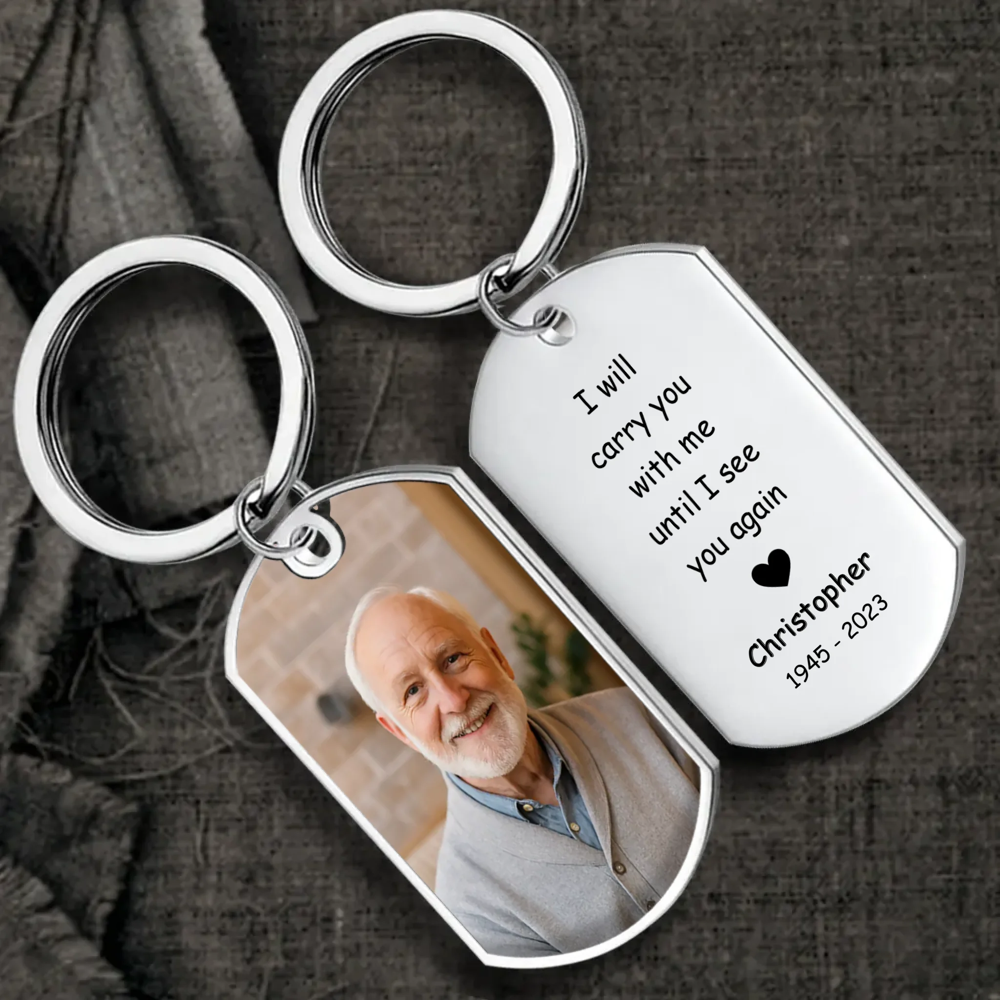 I Will Carry You With Me Until I See You Again - Tailored Remembrance Photo Grandparents Keychain With Name And Years - 89Prints