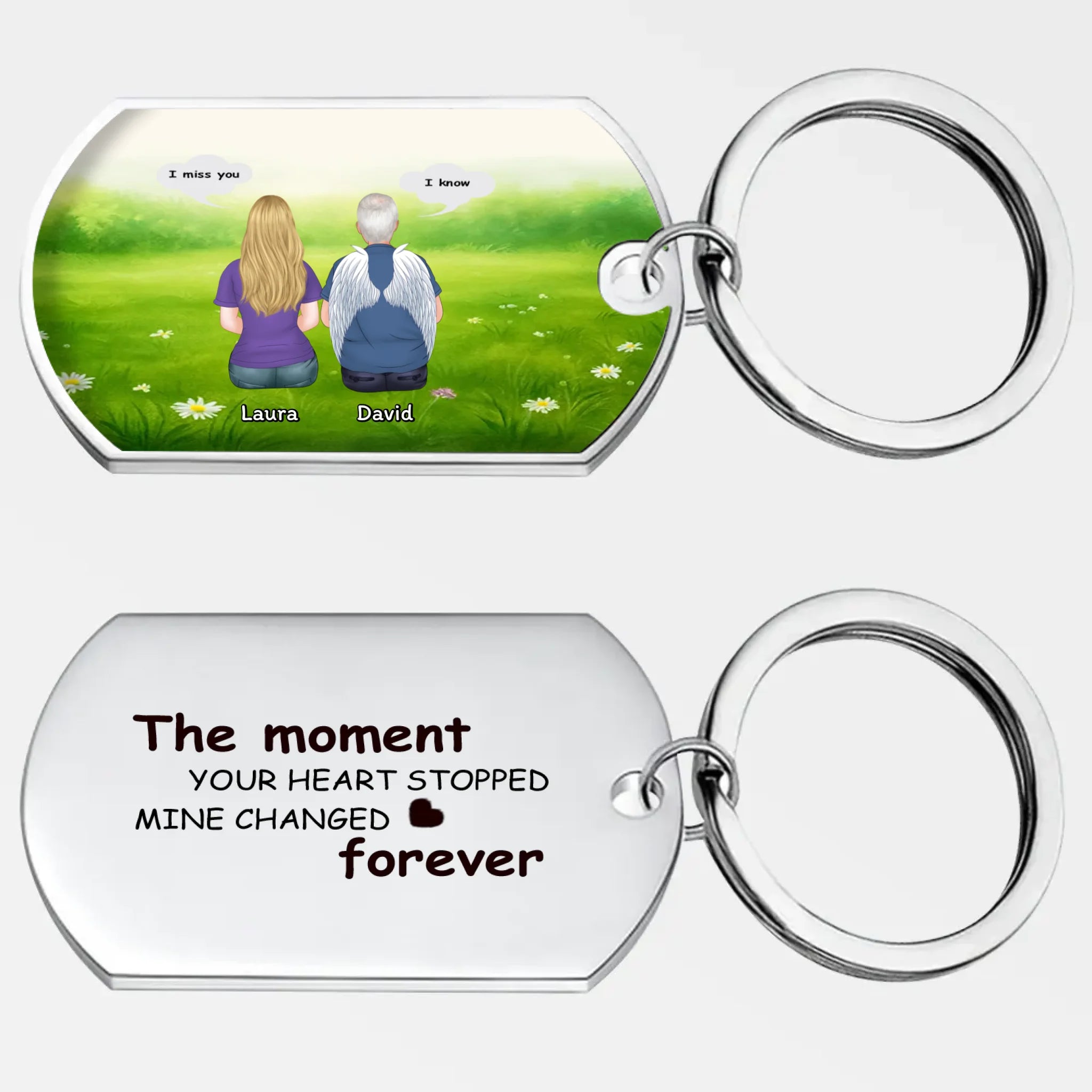 Unique Emotional Grandparents Keychain With Custom Names - The Moment Your Heart Stopped, Mine Changed Forever - 89Prints