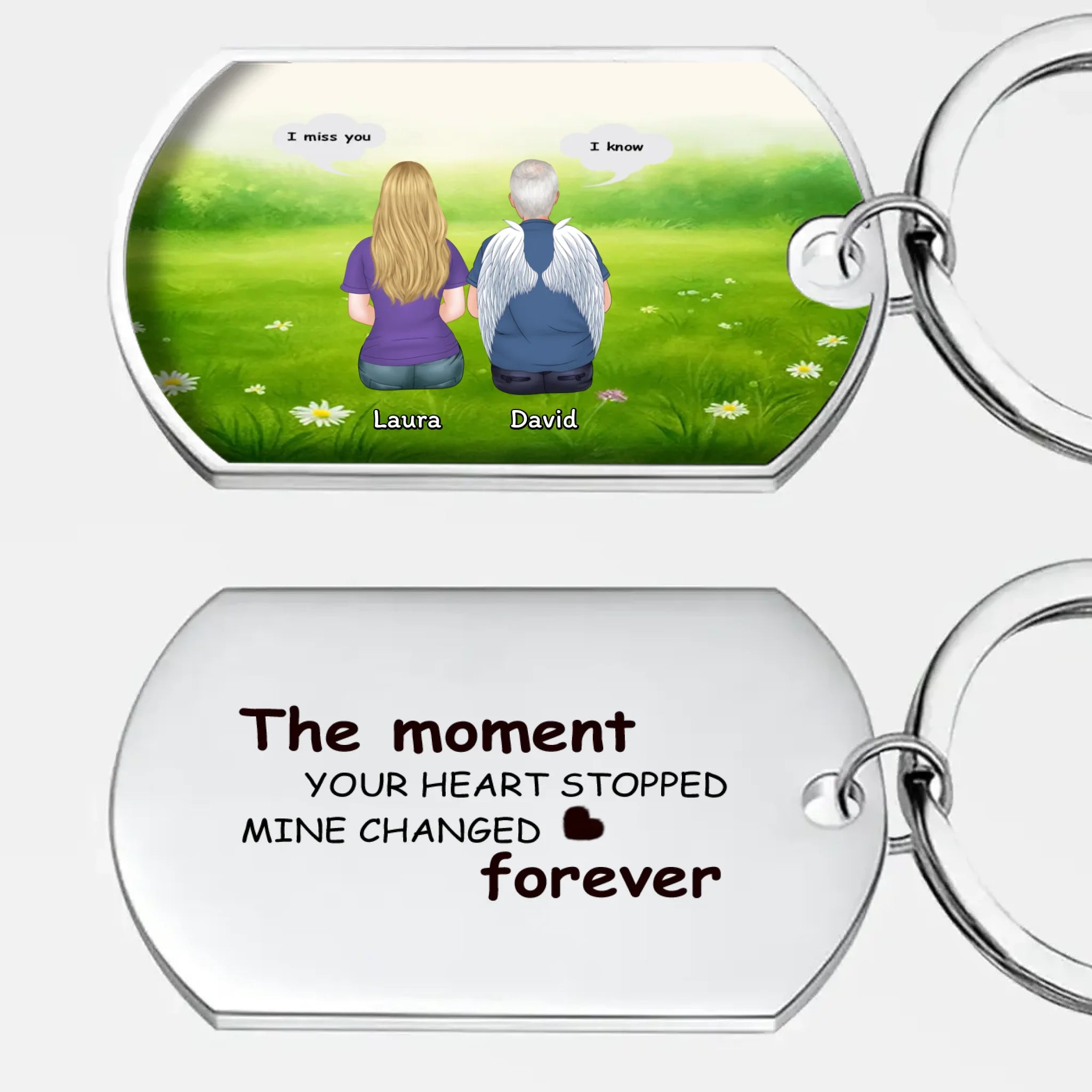 Unique Emotional Grandparents Keychain With Custom Names - The Moment Your Heart Stopped, Mine Changed Forever - 89Prints