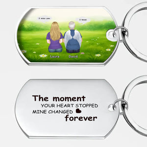 Unique Emotional Grandparents Keychain With Custom Names - The Moment Your Heart Stopped, Mine Changed Forever - 89Prints