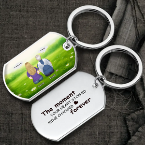 Unique Emotional Grandparents Keychain With Custom Names - The Moment Your Heart Stopped, Mine Changed Forever - 89Prints