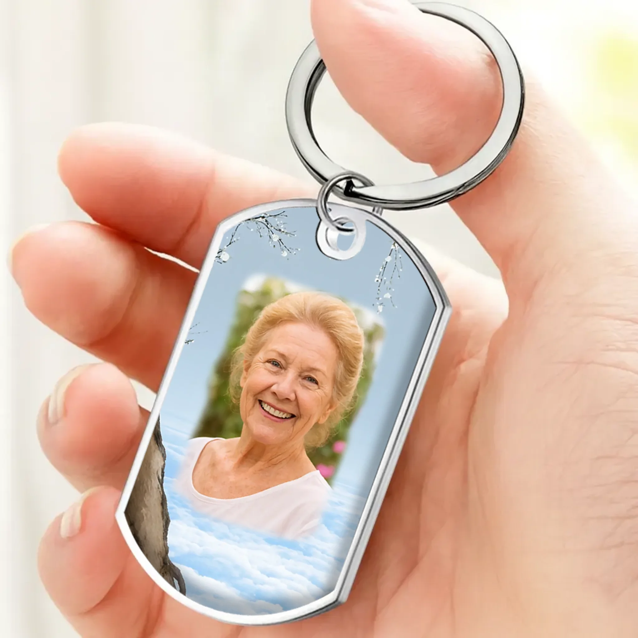 Individualized Grandparents Heaven Photo Unforgettable Keychain With Custom Quote - 89Prints