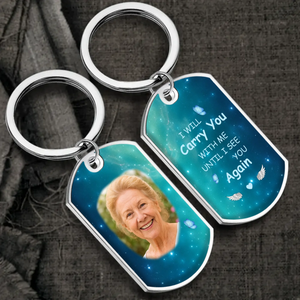 Personalized Starry Sky Photo Remembrance Grandparents Keychain - I Will Carry You With Me - 89Prints
