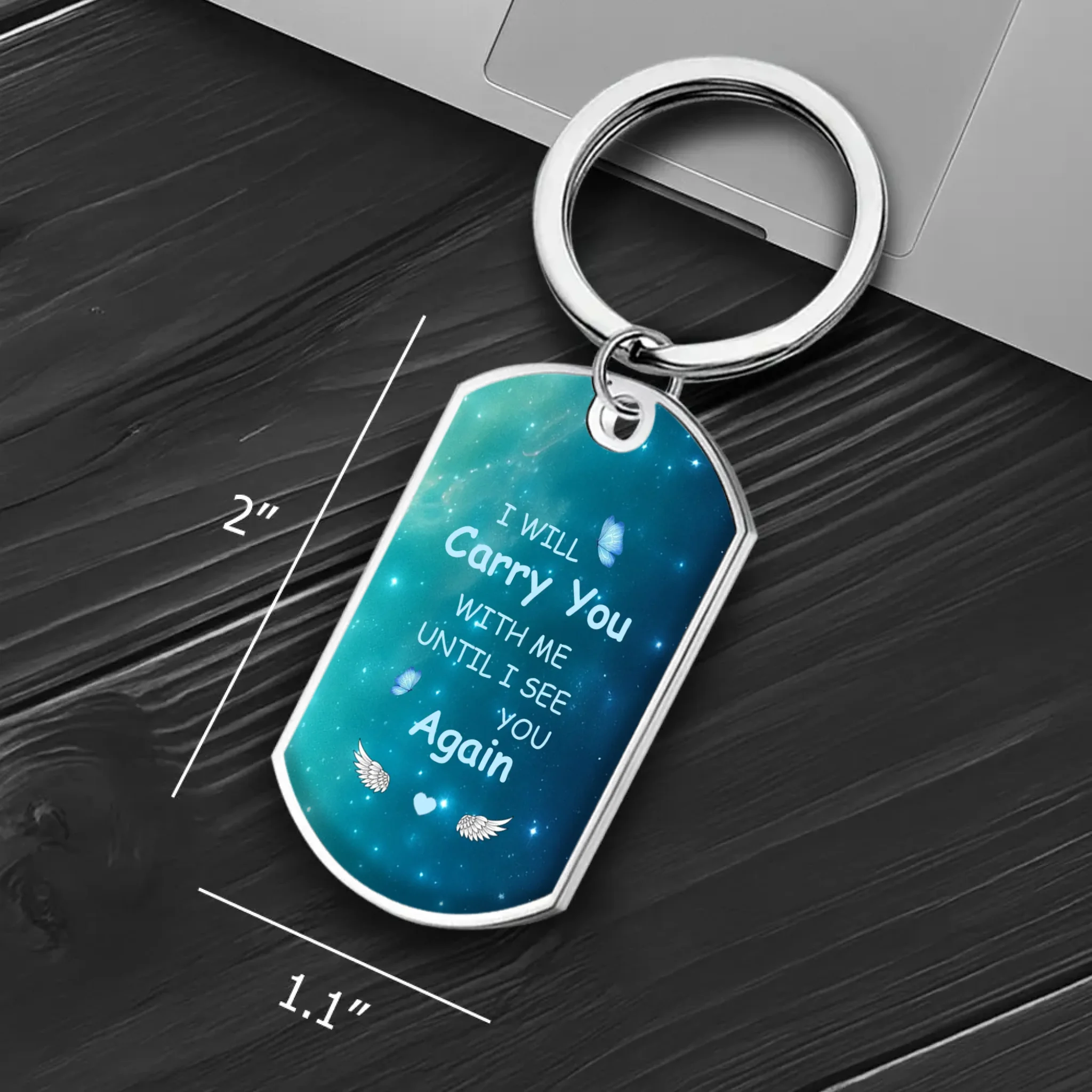 Personalized Starry Sky Photo Remembrance Grandparents Keychain - I Will Carry You With Me - 89Prints