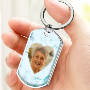 Exclusive Cloud Heart Thoughtful Photo Grandparents Keychain - Carry You Forever Quote - 89Prints